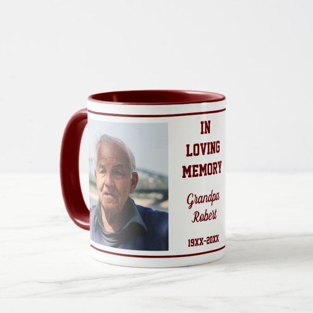 In Love Memory Remembrane 2 Foto Keepake Tasse (Vorderseite Links)