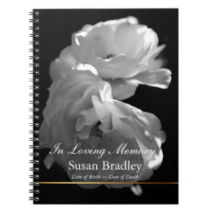 In Love Memory Rose Begräbnisgastbuch 1 Notizblock