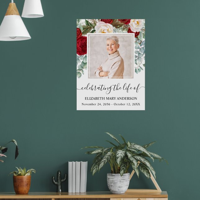 In Love Memory Rote Rosen floral Foto Poster (Wohnzimmer 1)