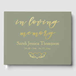 In Love Memory | Sage & Gold Buch des Beileids
