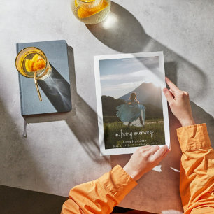 In Love Memory Script Photo Funeral Programme