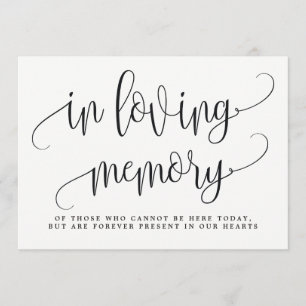 In Love Memory Sign - Liebliche Kalligrafie Einladung