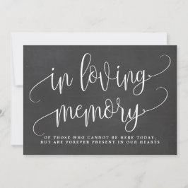In Love Memory Sign - Lieblicher Kalligrafie Chalk
