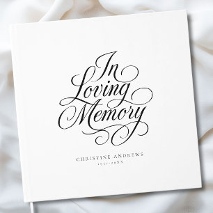"In Love Memory" Skript-Schriftart Beerdigung beib Gästebuch