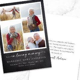 In Love Memory Slate Fotos Beerdigung Beileid Dankeskarte