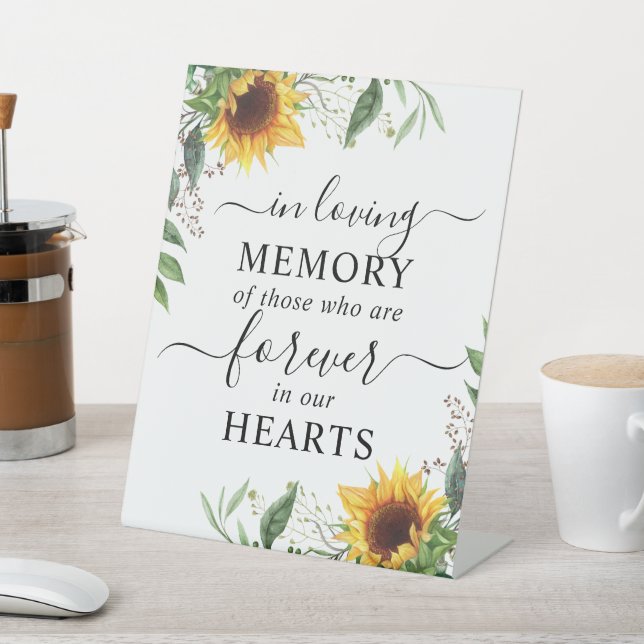 In Love Memory Sonnenblumen Blume Sockelschild (In SItu)