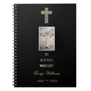 In Love Memory Typografie Golden Cross Foto Notizblock