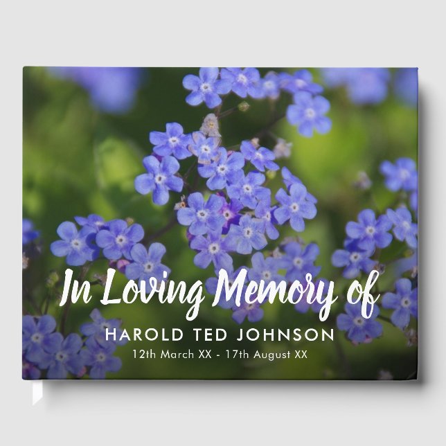 In Love Memory | Vergessen-Ich-nicht-Beerdigung Gästebuch (Vorderseite)