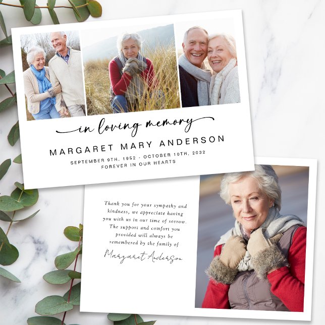 In Love Memory Vier Fotos Beerdigung Beileid Dankeskarte (Von Creator hochgeladen)