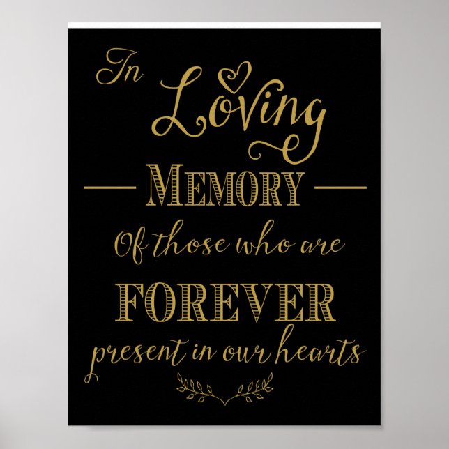 In Love Memory von denen, die für immer drucken Poster (Vorne)