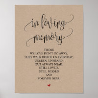 In Love Memory Wedding Memorial Table Sign v4
