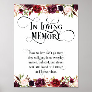 In Love Memory Wedding Memorial Table Sign v4 Poster