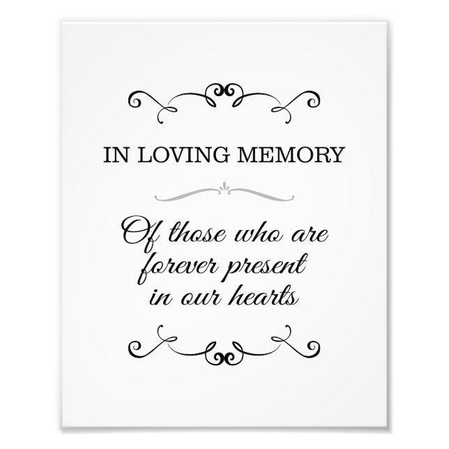 In Love Memory Wedding Sign Foto drucken (Vorne)
