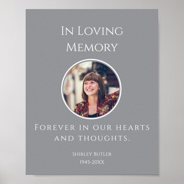 In Loving Erinnerung mit Foto | Personalisiert Poster (Vorne)