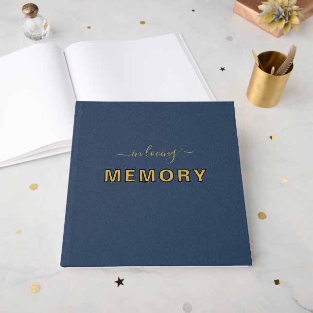 In Loving MEMORY 12" x 12" Guest Book - White Page Gästebuch (Vorderseite offen)