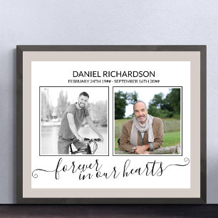 In Loving Memory 2 Foto Elegantes Skript-Trauerfei Poster
