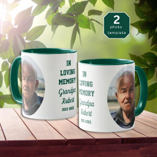 In Loving Memory 2 Foto Erinnerungsstück Grün Tasse