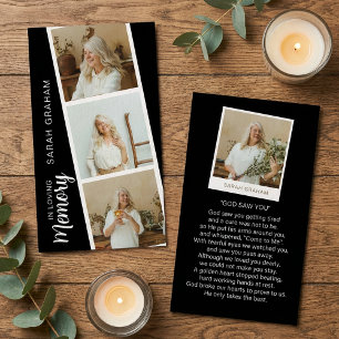 In Loving Memory 4 Foto-Gebetskarte Visitenkarte
