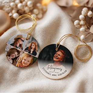 In Loving Memory 5 Foto-Collage mit Schleife Weihn Keramik Ornament