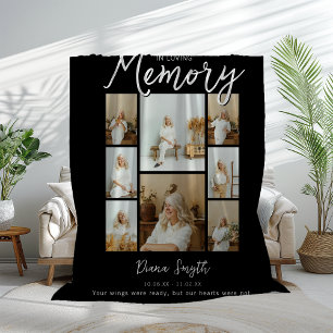 In Loving Memory   8 Fotos Collage Gedenktafel Fleecedecke