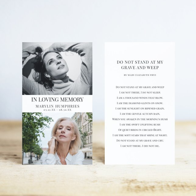 In Loving Memory Before & After Prayer Card (Créateur téléchargé)