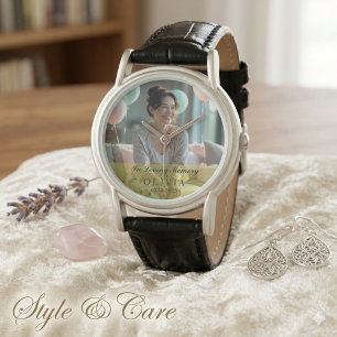 In Loving Memory Benutzerdefiniertes Foto Klassisc Armbanduhr