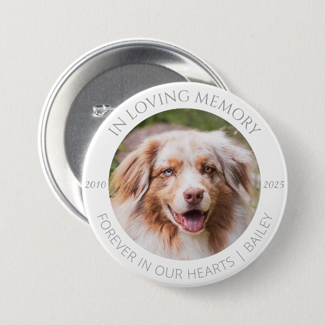 In Loving Memory Benutzerdefiniertes Haustierfoto  Button (Vorne & Hinten)