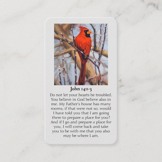 In Loving Memory Cardinal Sympathy Card Visitenkarte (Vorderseite)