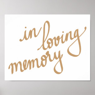 In Loving Memory Chic Kalligrafie-Schrift Poster