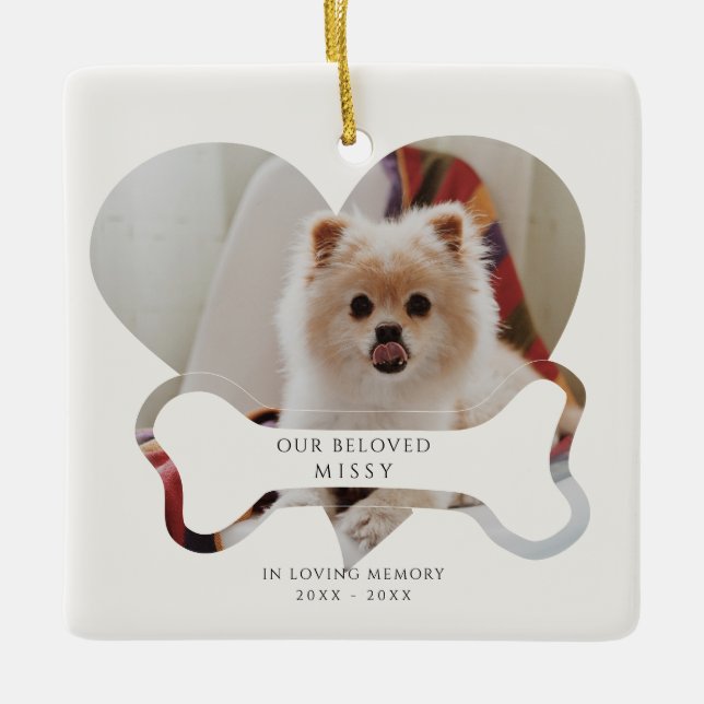 In Loving Memory Christmas Photo Keramikornament (Vorderseite)