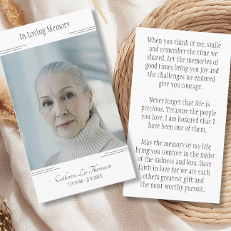 In Loving Memory Classic Photo Prayer Card Visitenkarte