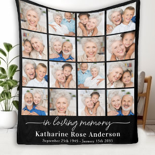 In Loving Memory Custom 16 Foto Collage Memorial Fleecedecke