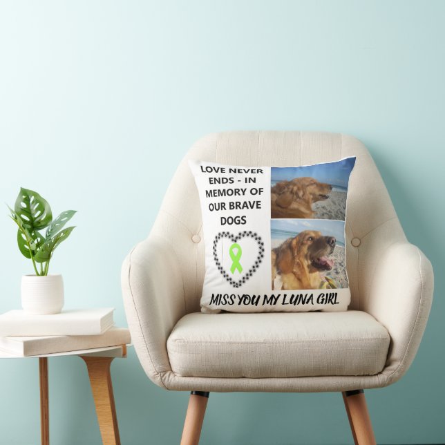 In Loving Memory - Custom Dog Tribute Kissen (Stuhl )