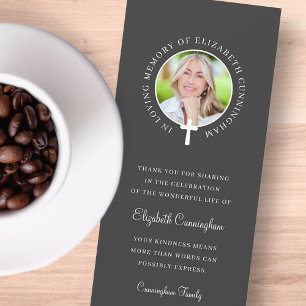 In Loving Memory Custom Photo and Cross Einladung