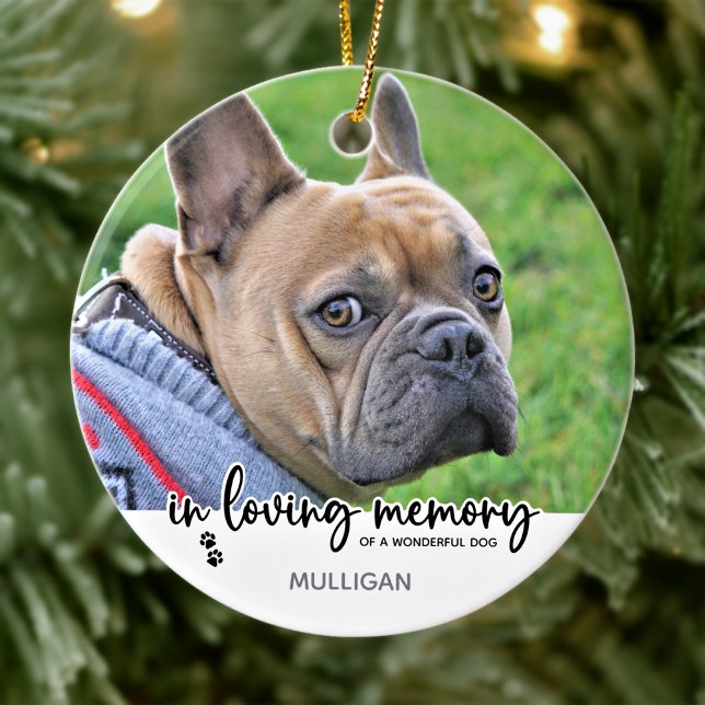 In Loving Memory - Dog Photo Pet Memorial Keramik Ornament (Von Creator hochgeladen)