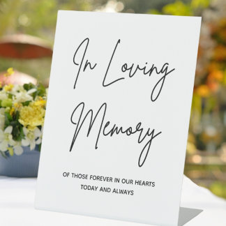 In Loving Memory Einfacher Hochzeitsgedenktisch Sockelschild