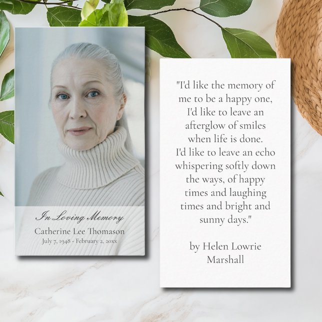 In Loving Memory Elegant Photo Prayer Cards Visitenkarte (In Loving Memory Elegant Photo Prayer Cards
)