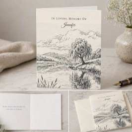 In Loving Memory Elegante Personalisierte Anteilna Karte