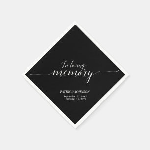 In Loving Memory Elegante Schriftzug-Trauerfeier Serviette