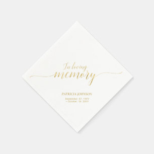 In Loving Memory Elegantes goldenes Skript-Geden Serviette