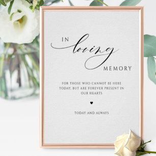 In Loving Memory, Elegantes Hochzeitsschild Poster