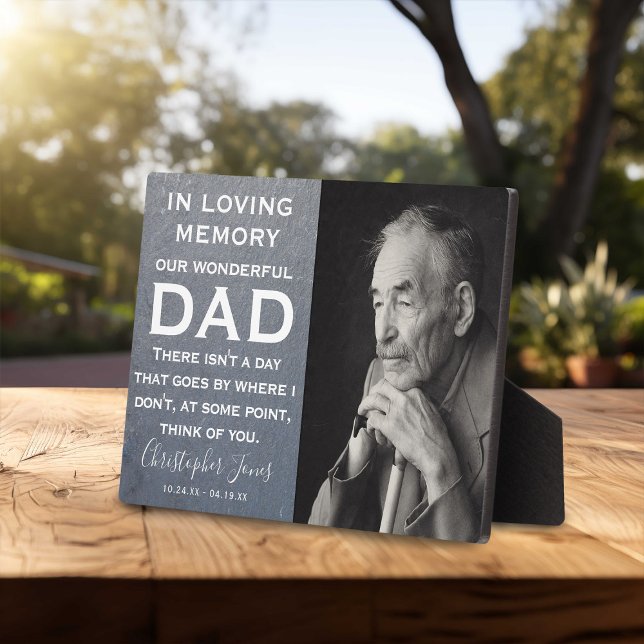 In Loving Memory Family Memorial Gray Slate Fotoplatte (Von Creator hochgeladen)