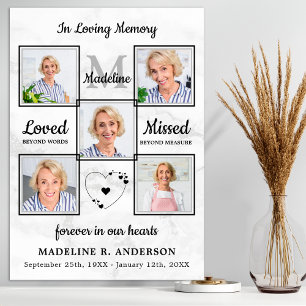 In Loving Memory Foto-Collage Gedenkstätte Beerdig Poster