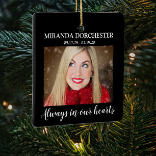 In Loving Memory Foto-Gedenk-Weihnachtsbaum Keramikornament