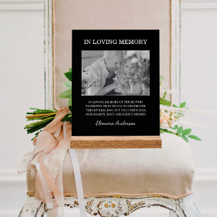 In Loving Memory Foto Hochzeit Schwarz Weiß Acrylschild