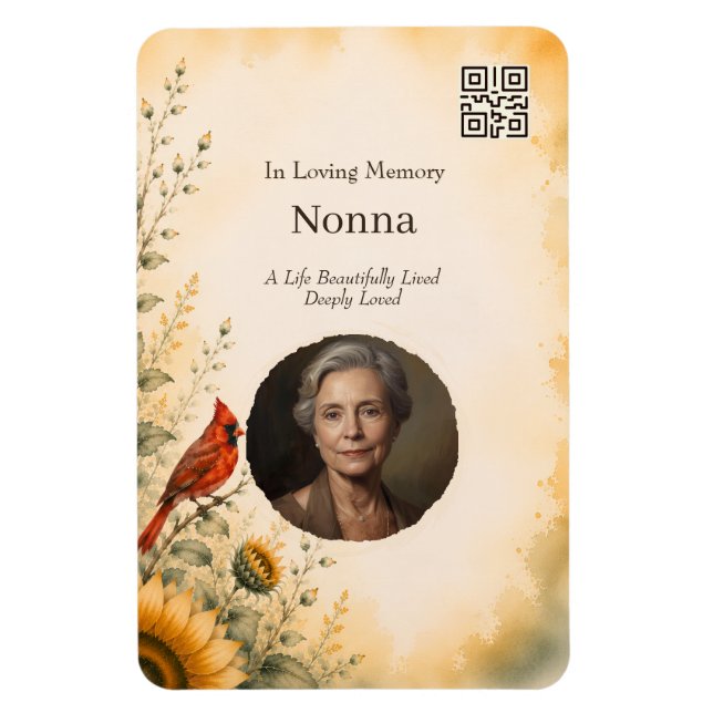In Loving Memory Foto QR Code Gedenkmagnet Magnet (Vertikal)