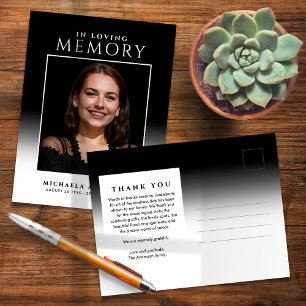 In Loving Memory Foto Trauerfeier/Gedenkfeier Dank Postkarte