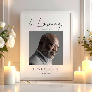 In Loving Memory Funeral Minimalistische Foto Poster