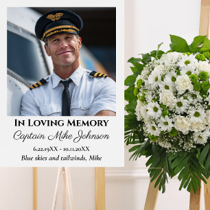 In Loving Memory Gedenkfoto Trauerfeier Luftfahrt  Poster