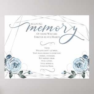In Loving Memory Gedenkgebet Hochzeitsschild Poster